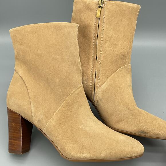 Franco Sarto Women’s Pia Leather Zipper Ankle Boots Tan Size 9M - Picture 7 of 11